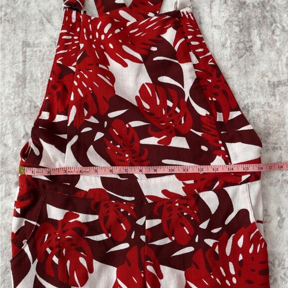 Mikoh Tropical Overall Romper Red White Size Medium - Picture 7 of 14